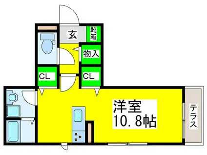 クラッセ なかもず(ワンルーム/1階)の間取り写真
