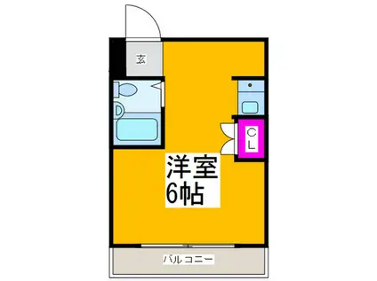 ロイヤルハイツ北野田(ワンルーム/3階)の間取り写真