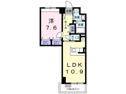グランユニゾン(1LDK/5階)の間取り写真
