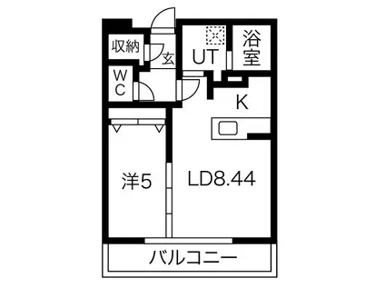 ジュノール手稲(1LDK/2階)の間取り写真