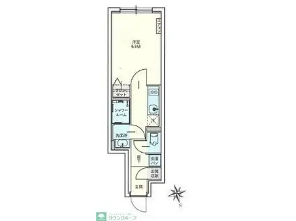 羽田六間堀レジデンス(1K/4階)の間取り写真