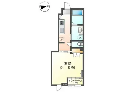 ヴィヴァン セードル(1K/1階)の間取り写真