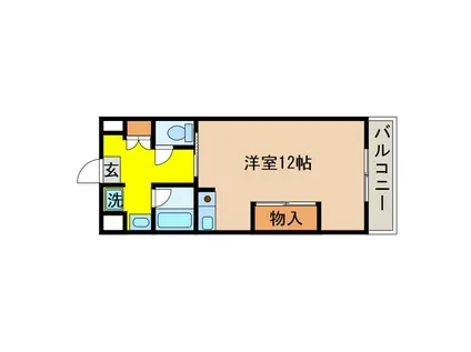 T-FLATSIII(ワンルーム/3階)の間取り写真