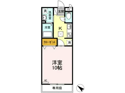 プリメーラ石井城上(1K/1階)の間取り写真