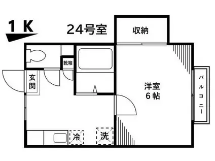 スペース75(1K/2階)の間取り写真