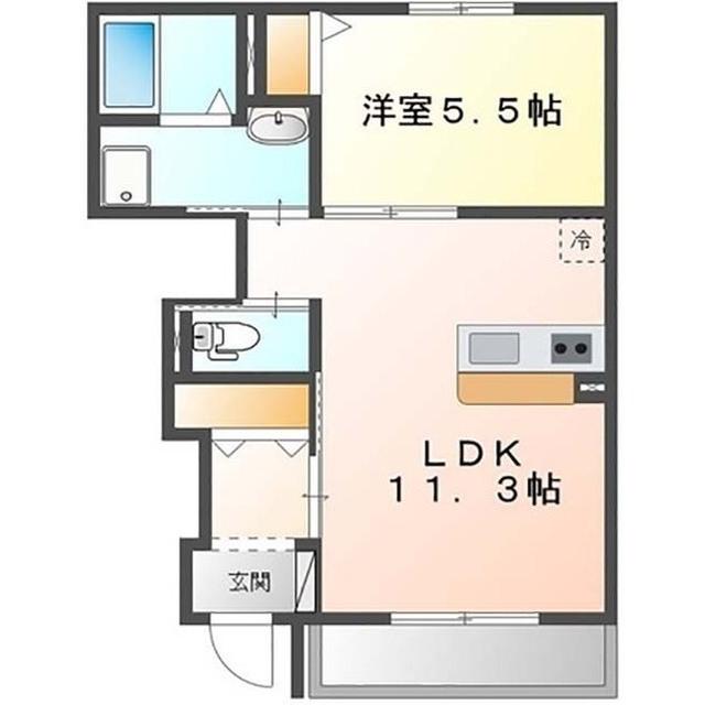 PALM(1LDK/1階)の間取り写真
