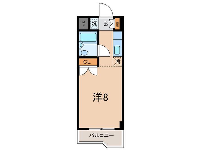 タウンハウスツジ(ワンルーム/3階)の間取り写真