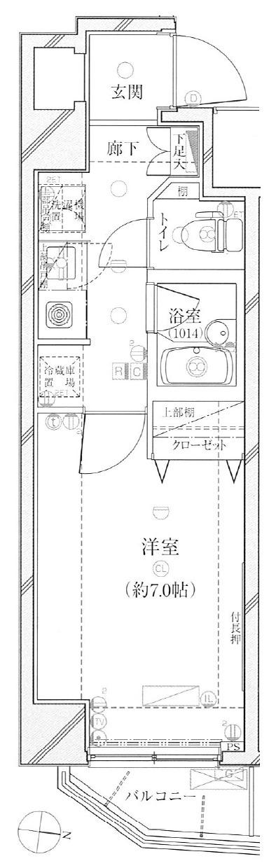プレール・ドゥーク代々木八幡(1K/2階)の間取り写真