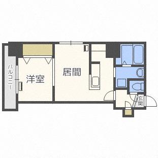 椿ガーデン(1LDK/9階)の間取り写真