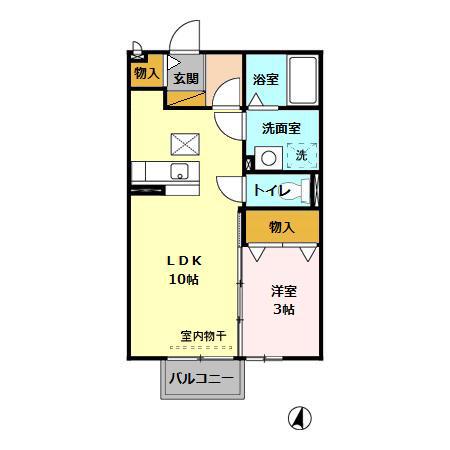 カトルセゾンA(1LDK/1階)の間取り写真