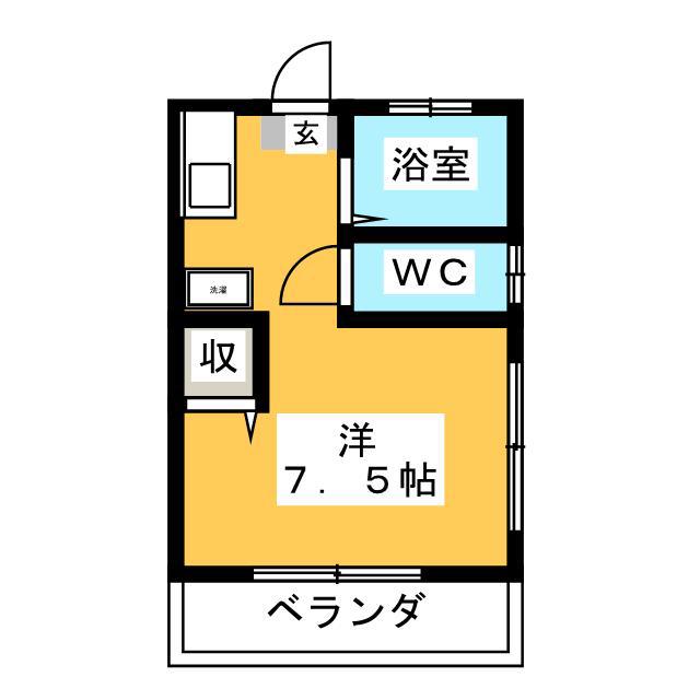 メゾン藤(ワンルーム/2階)の間取り写真