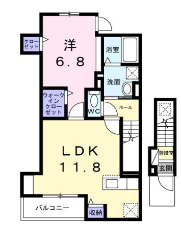 東武伊勢崎線 梅島駅 徒歩17分 3階建 新築(1LDK/2階)の間取り写真