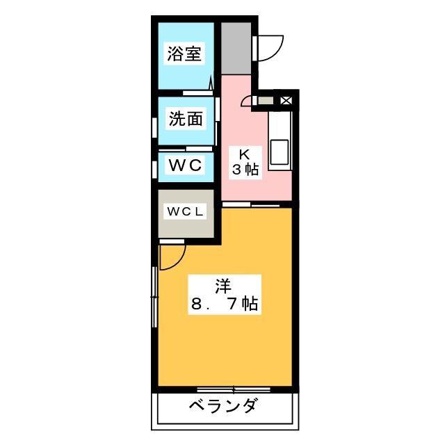 マンダリーノ(1K/1階)の間取り写真