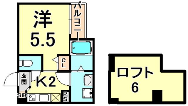 ほっとスマイル(ワンルーム/1階)の間取り写真