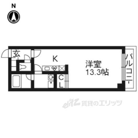 サルタル大和大路(1K/1階)の間取り写真