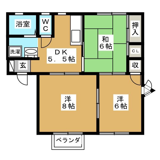 ブエモンジマ(3DK/2階)の間取り写真