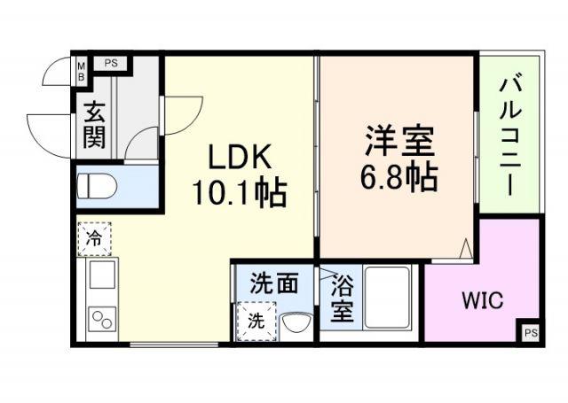 STスクエア徳庵(1LDK/2階)の間取り写真