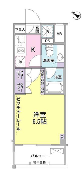 SIL西五反田(1K/9階)の間取り写真