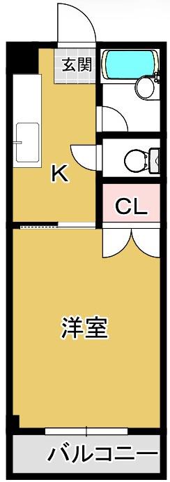 ヴィラ小島(1K/2階)の間取り写真