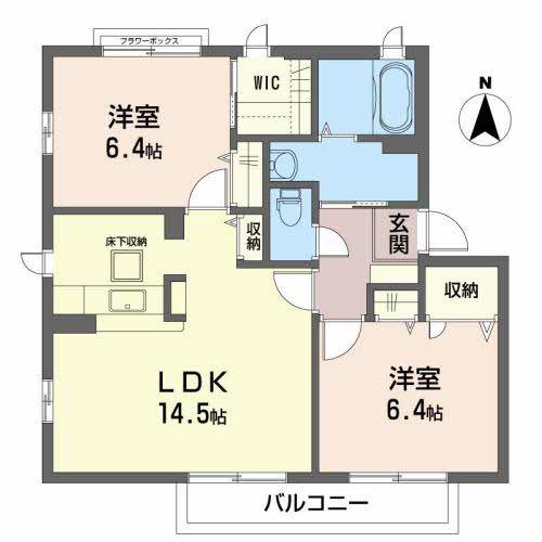 シャーメゾン下原II(2LDK/1階)の間取り写真