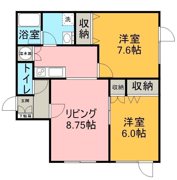 アーバンヒルズ台町(2LDK/1階)の間取り写真