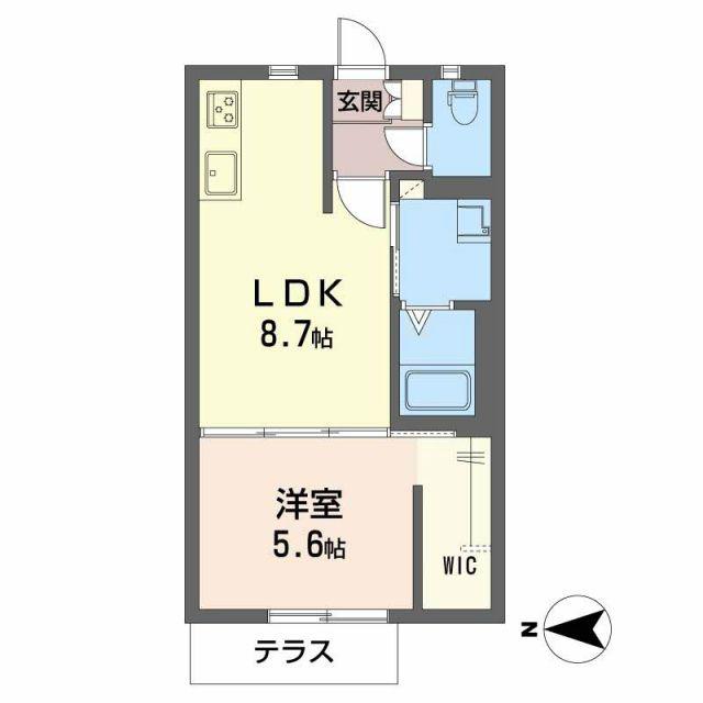 ファミールオランジュ(1LDK/1階)の間取り写真
