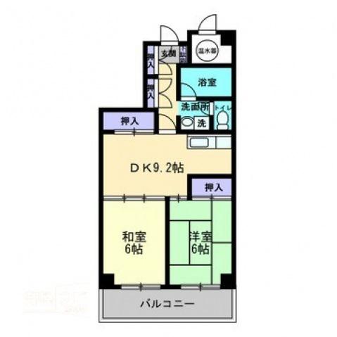 アーバン茜(2DK/5階)の間取り写真