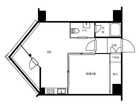 中銀高輪マンシオン(1DK/10階)の間取り写真