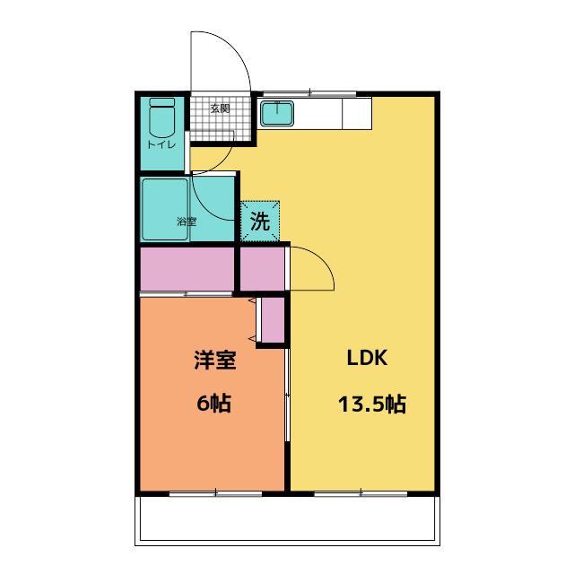 MAISON OLIVEⅡ(1LDK/1階)の間取り写真