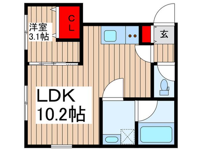 グランニール西川口(1LDK/5階)の間取り写真