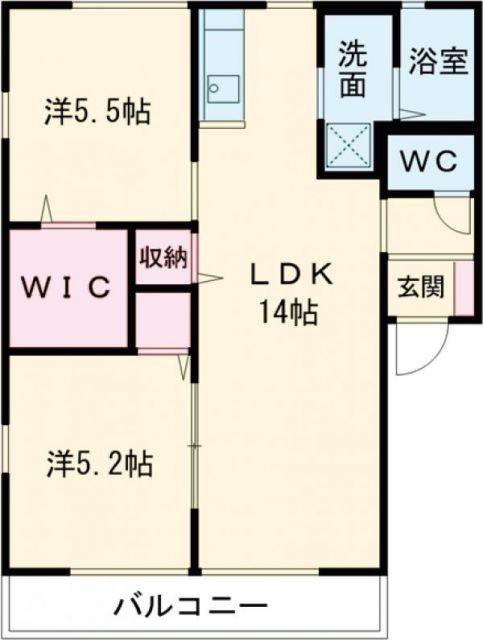 アルフェッカB(2LDK/2階)の間取り写真