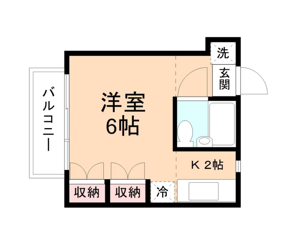 フェイスビル(1K/6階)の間取り写真