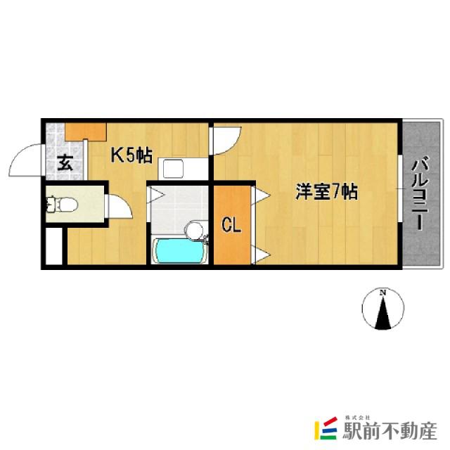 パールマンション上津(1K/4階)の間取り写真