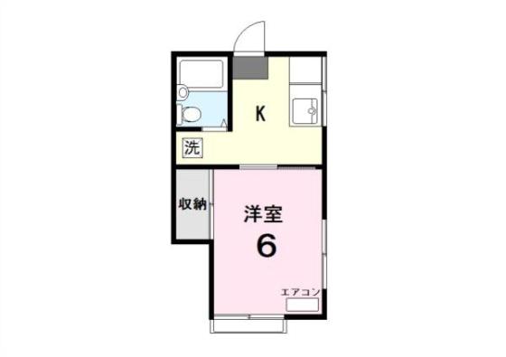 塚本コーポ(1K/2階)の間取り写真