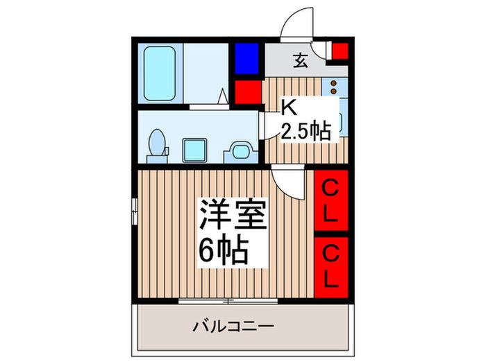 グロウディア(1K/3階)の間取り写真