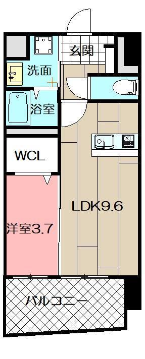 MID TERRACE(1LDK/5階)の間取り写真