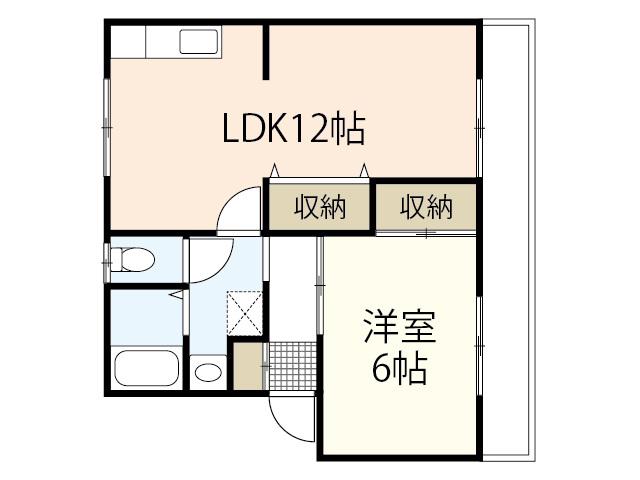 エレガンス近藤II(1LDK/2階)の間取り写真
