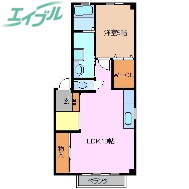 カーサボニート(1LDK/1階)の間取り写真