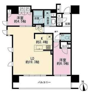 ウエリス新宿早稲田の森(2LDK/7階)の間取り写真