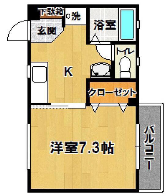 ALBA・CASA(1K/1階)の間取り写真