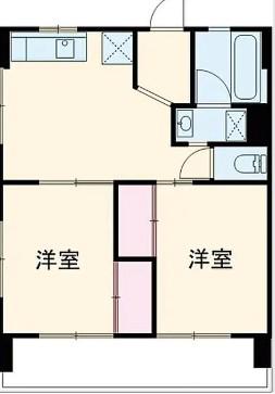 川瀬コーポラス(2LDK/1階)の間取り写真