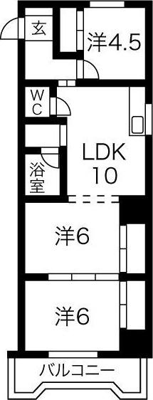 さくらマンション中川(2LDK/8階)の間取り写真