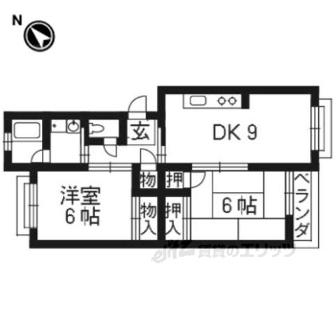 笠川83番館(2DK/2階)の間取り写真