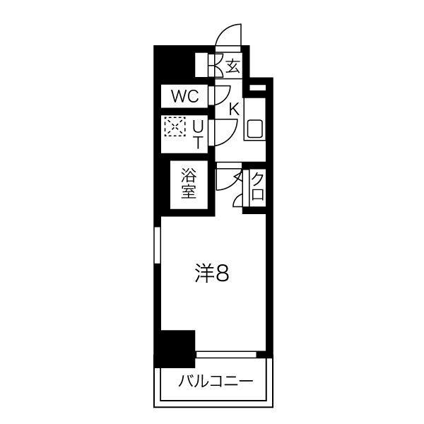 エスリード新栄グラティア(1K/4階)の間取り写真
