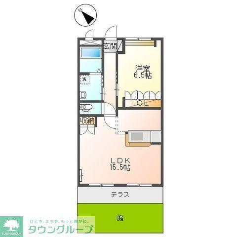 る・ぷらんたん(1LDK/1階)の間取り写真