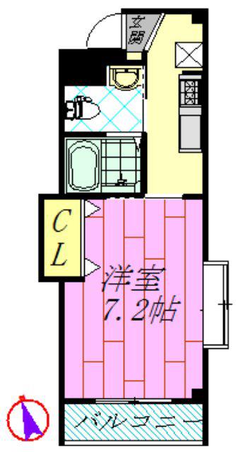 丸の内SIXTEEN(1K/1階)の間取り写真