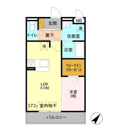 ロイヤルビュー(1LDK/2階)の間取り写真