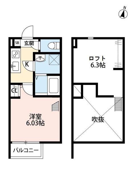 OIKOS 八潮(1K/1階)の間取り写真