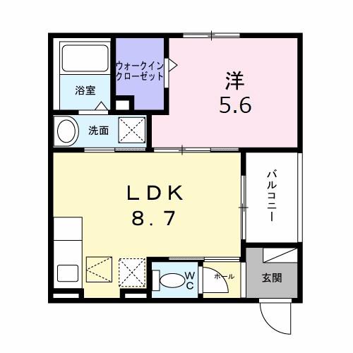 ネオイースト(1LDK/1階)の間取り写真