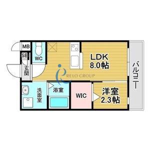 リアコート北田辺II(1LDK/2階)の間取り写真